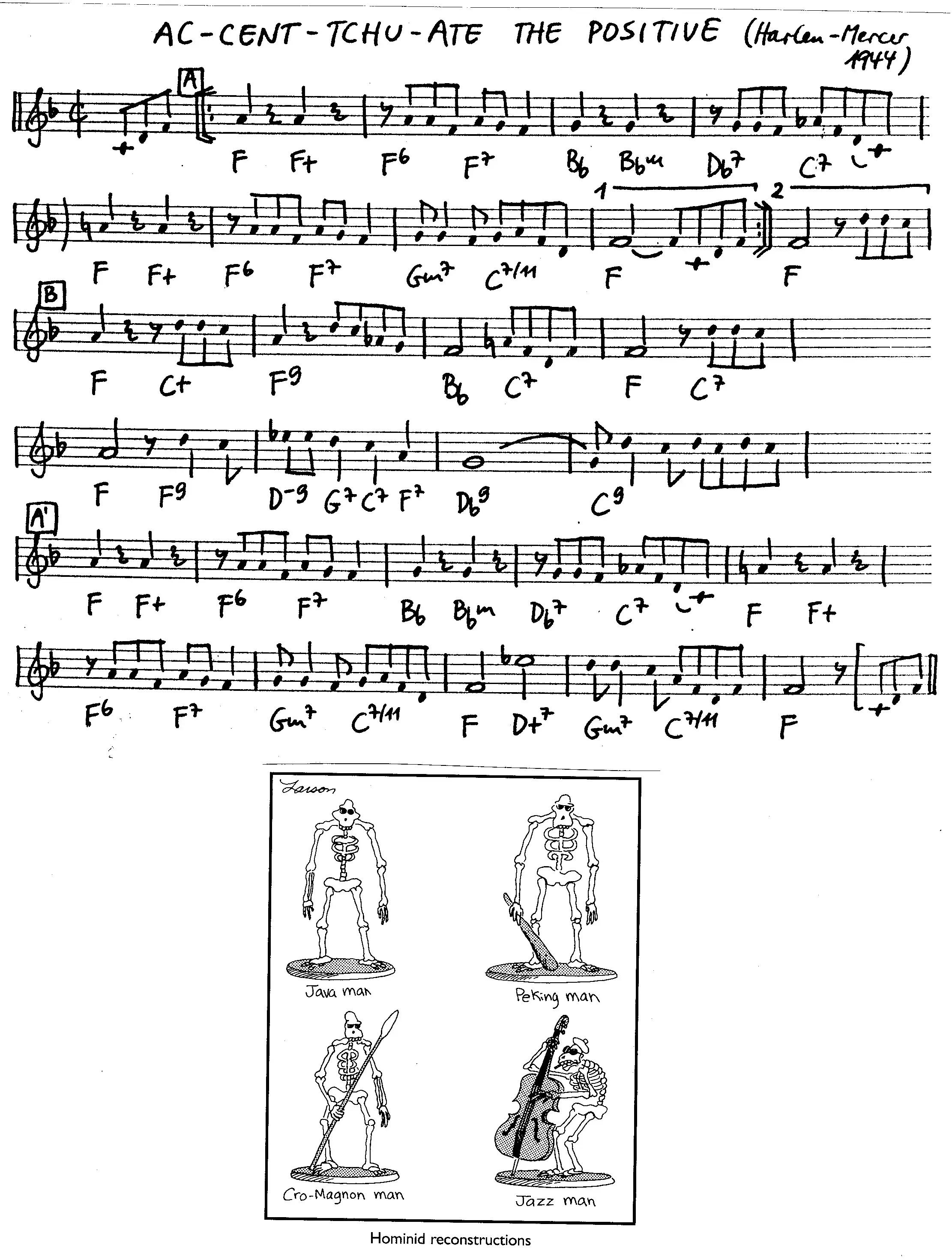 accent-chu-ate the positive free jazz leadsheet - Courtesy of the Jungle Jazz Band